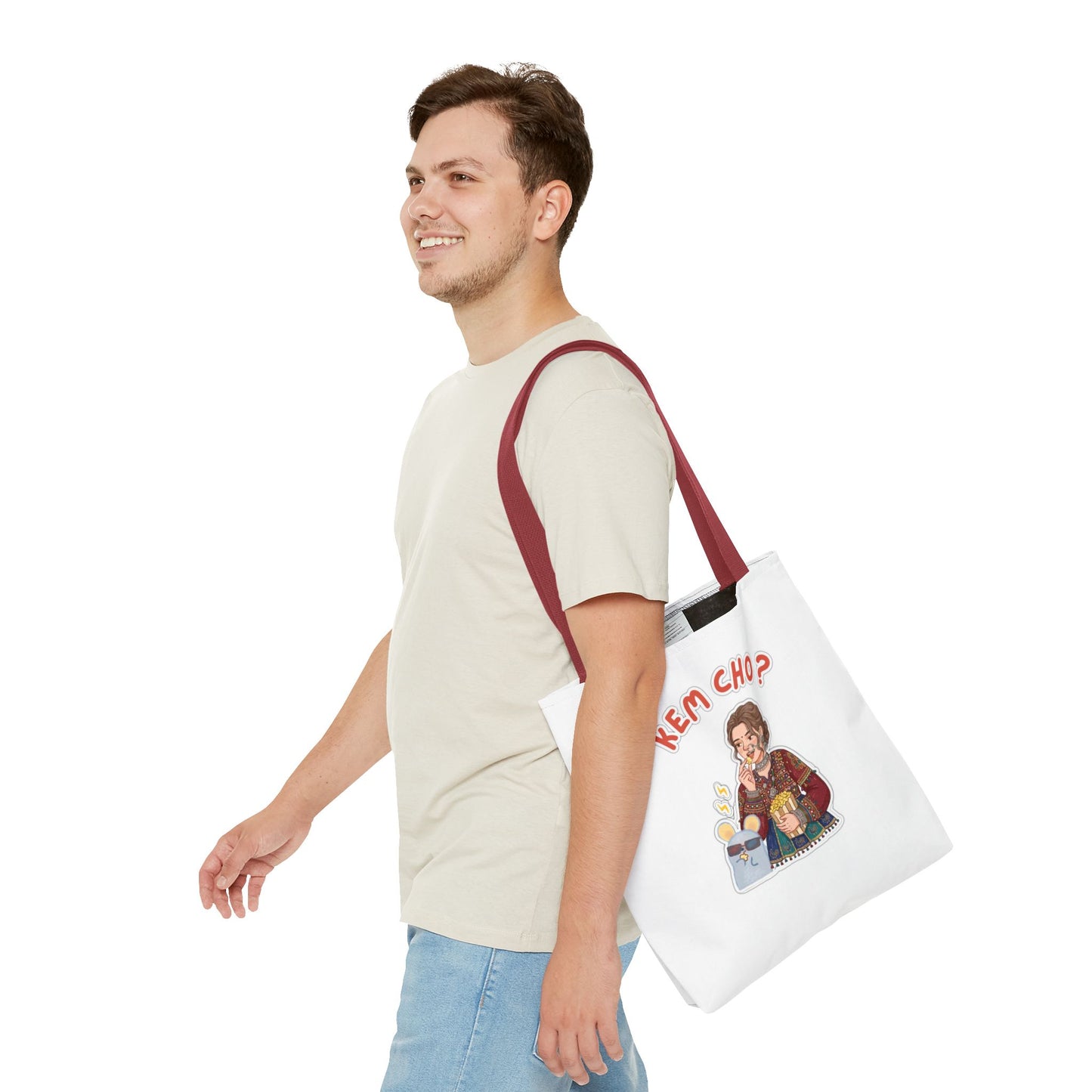 Tote Bag — 'Kem Cho?' Illustrative Gujarati Greeting Tote