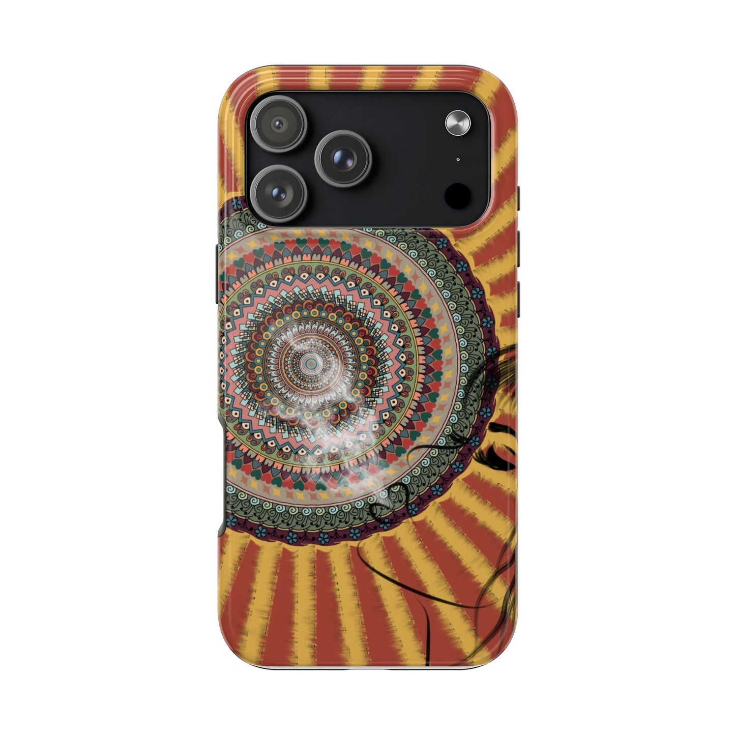 Mandala Sunburst Tough Phone Case — Boho Protective Phone Cover