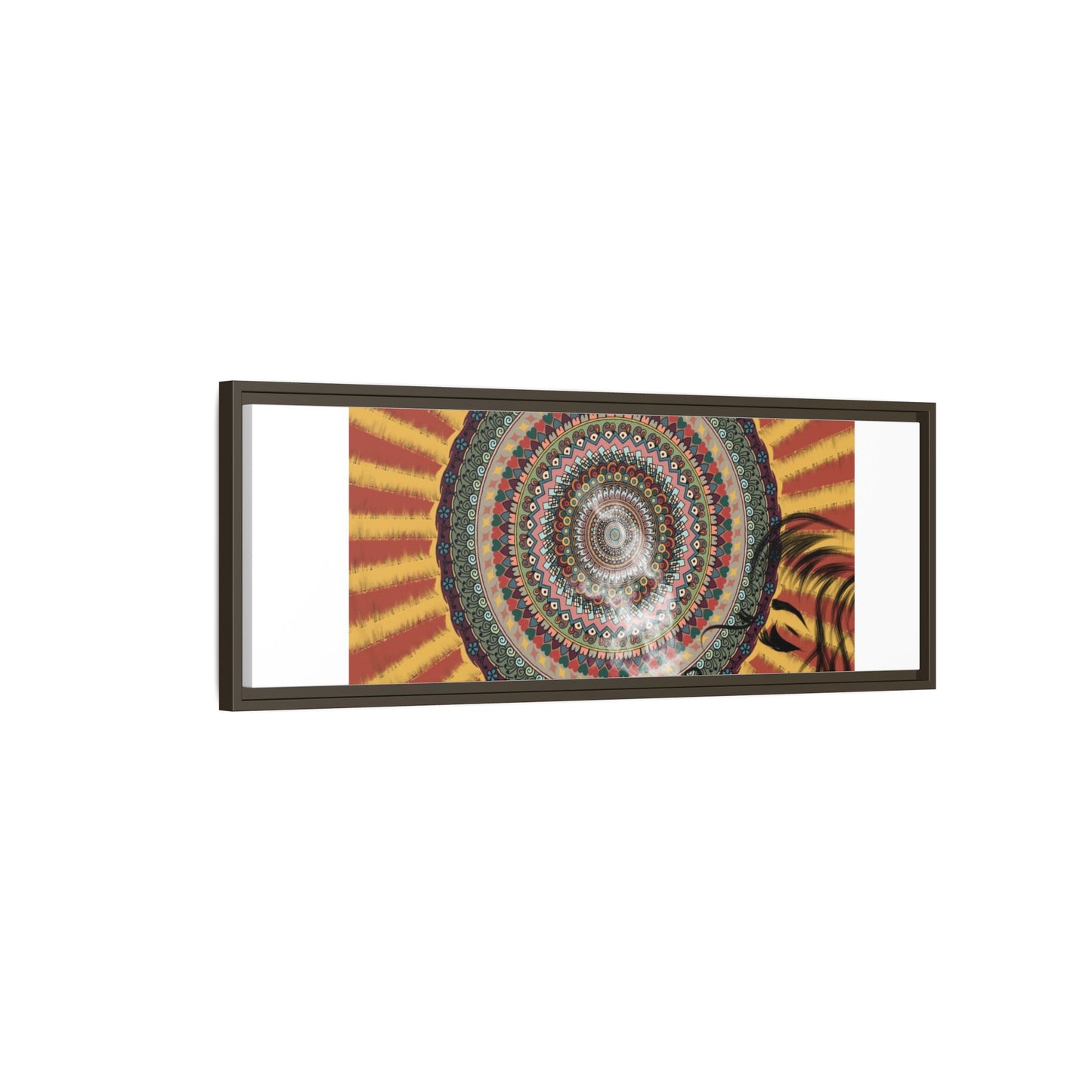 Psychedelic Mandala Sunburst Matte Canvas Framed