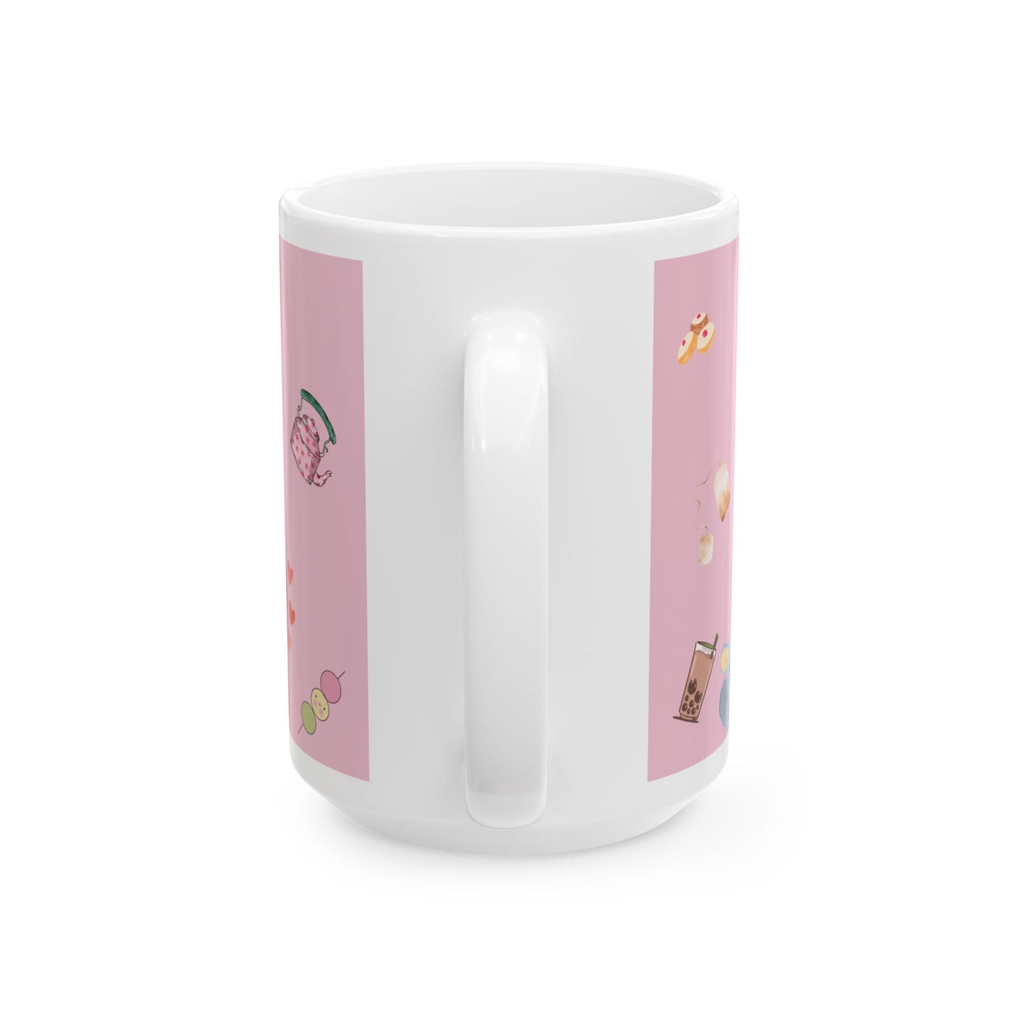 Ceramic Mug — "A Great Day Starts With a Great Smile" Cute Pink Kawaii Coffee Tea Cup