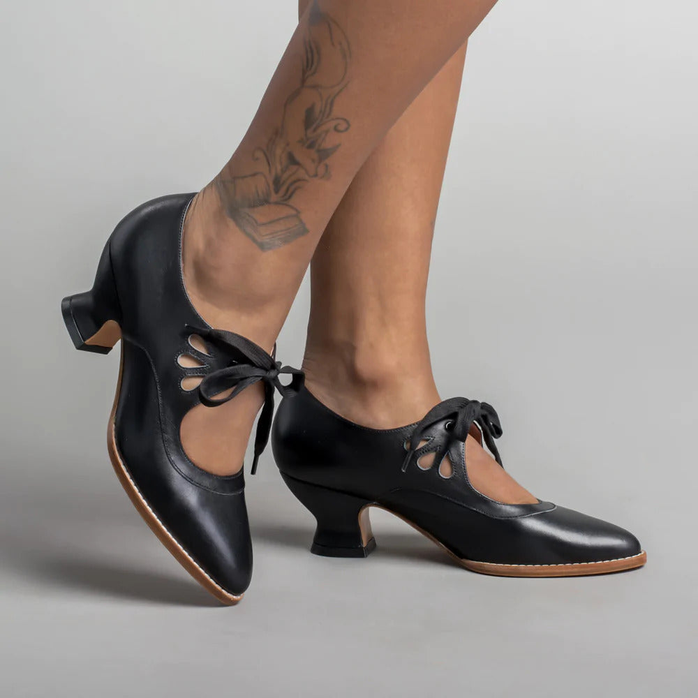 Chaussures décontractées pour femmes à talons hauts, évidées, à lacets, grandes tailles