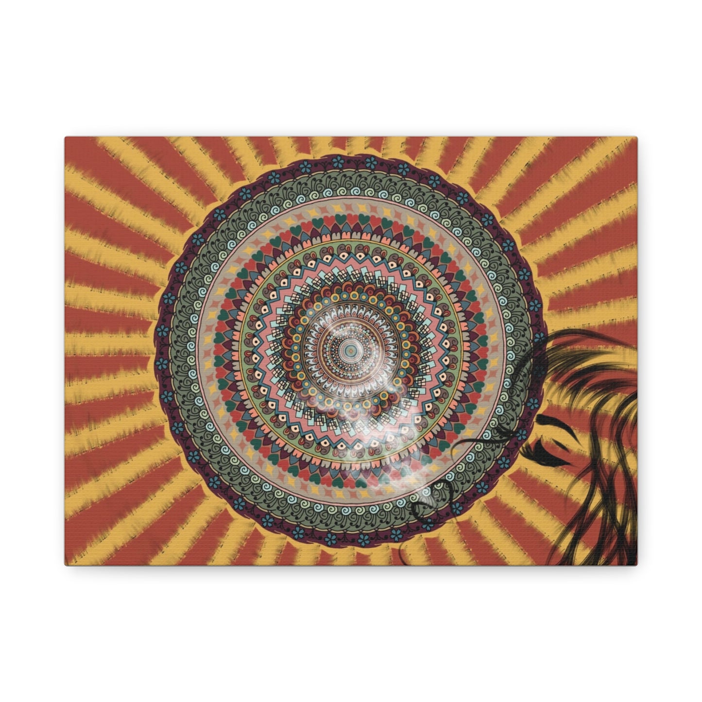 Psychedelic Mandala Burst Canvas | Matte Stretched Wall Art