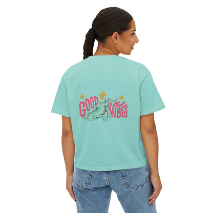 Halloween Pumpkin Ghost Floral Boxy Tee