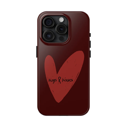 Hugs & Kisses Heart Tough Phone Case