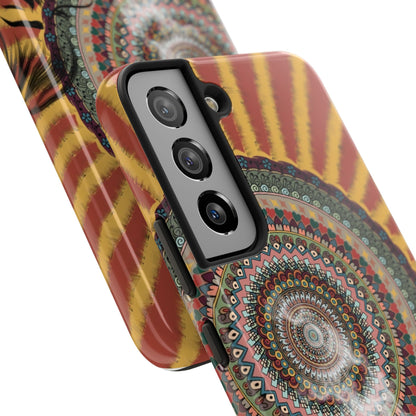 Mandala Sunburst Tough Phone Case — Boho Protective Phone Cover