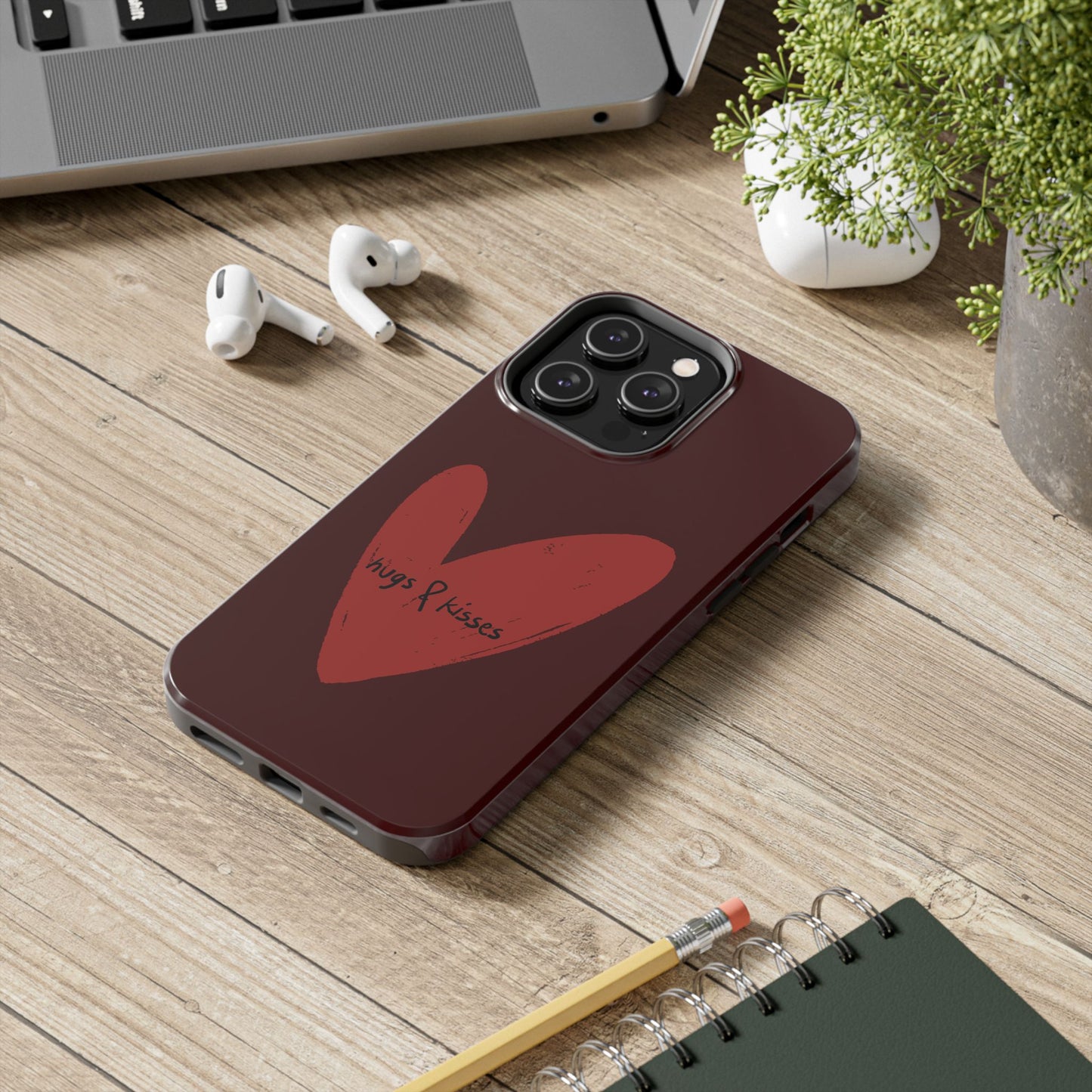 Hugs & Kisses Heart Tough Phone Case