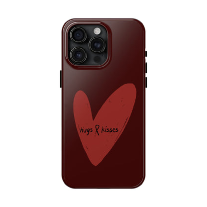 Hugs & Kisses Heart Tough Phone Case