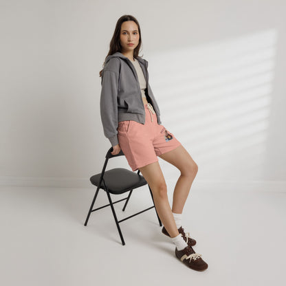 Cream Fleece Sweat Shorts with 'Kem Cho?' Cartoon Graphic