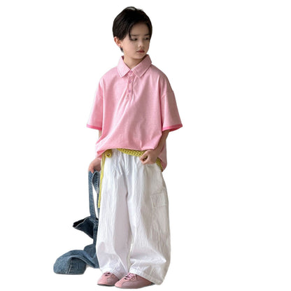 Children's mid sleeved polo shirt