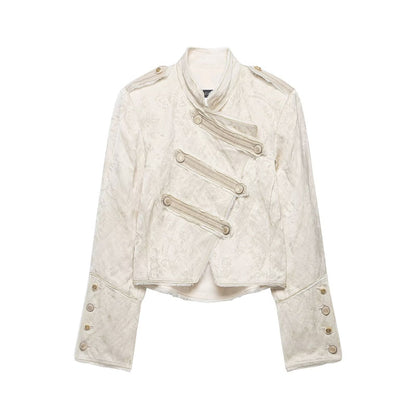 Retro style street jacquard short jacket