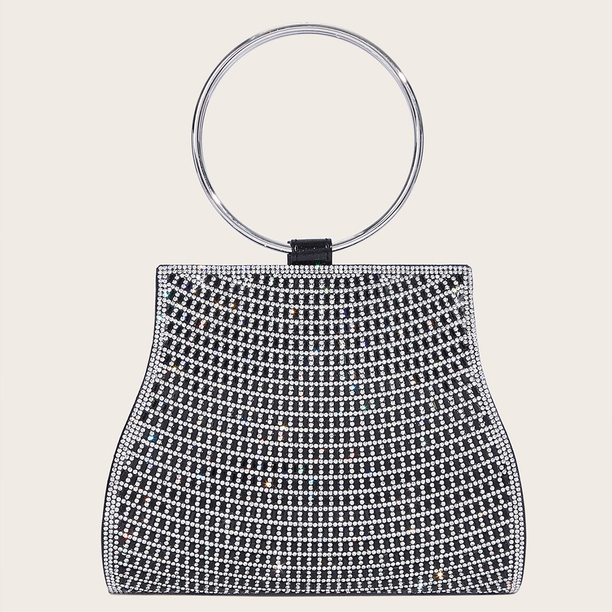 Sac chaîne à boucle magnétique en PU orné de diamants