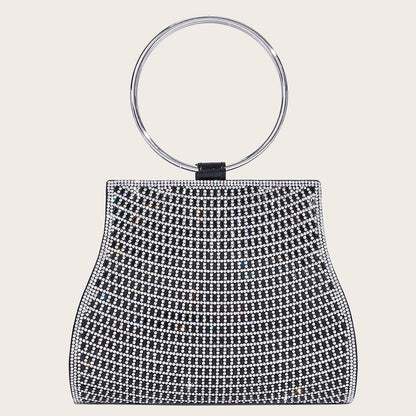 Sac chaîne à boucle magnétique en PU orné de diamants