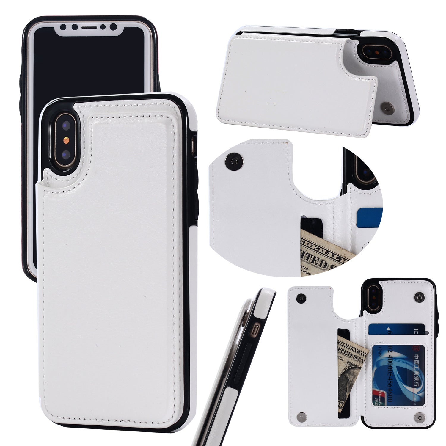 Suitable for iPhone 15 leather case with crazy horse pattern Apple 13PRO phone case flip cover card insertion protective cover