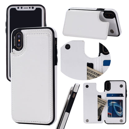 Suitable for iPhone 15 leather case with crazy horse pattern Apple 13PRO phone case flip cover card insertion protective cover