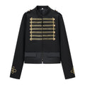 Stand up collar long sleeved knotted short jacket