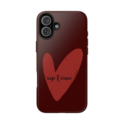 Hugs & Kisses Heart Tough Phone Case