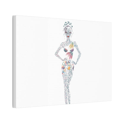 Fashion Illustration Canvas Print — Modern Female Silhouette Artwork