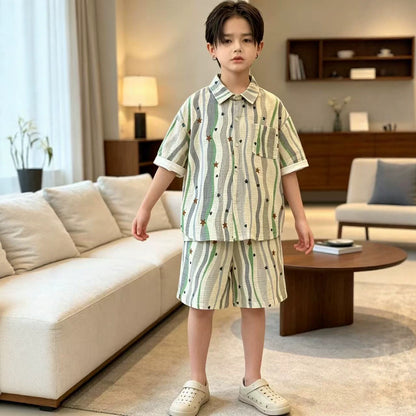 Boys' summer pure cotton short sleeved set