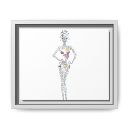 Framed Matte Canvas Art — Colorful Fashion Silhouette Print