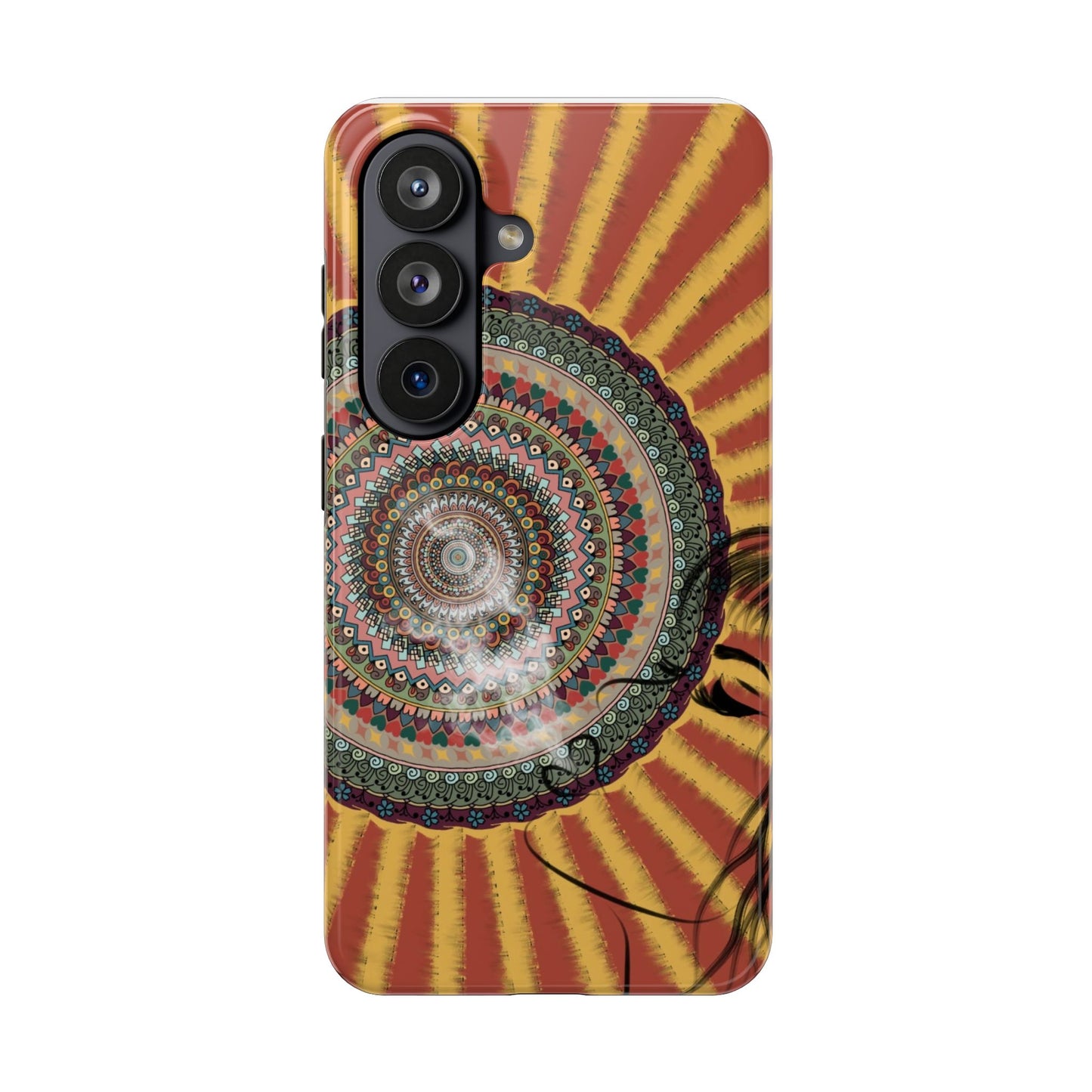 Mandala Sunburst Tough Phone Case — Boho Protective Phone Cover