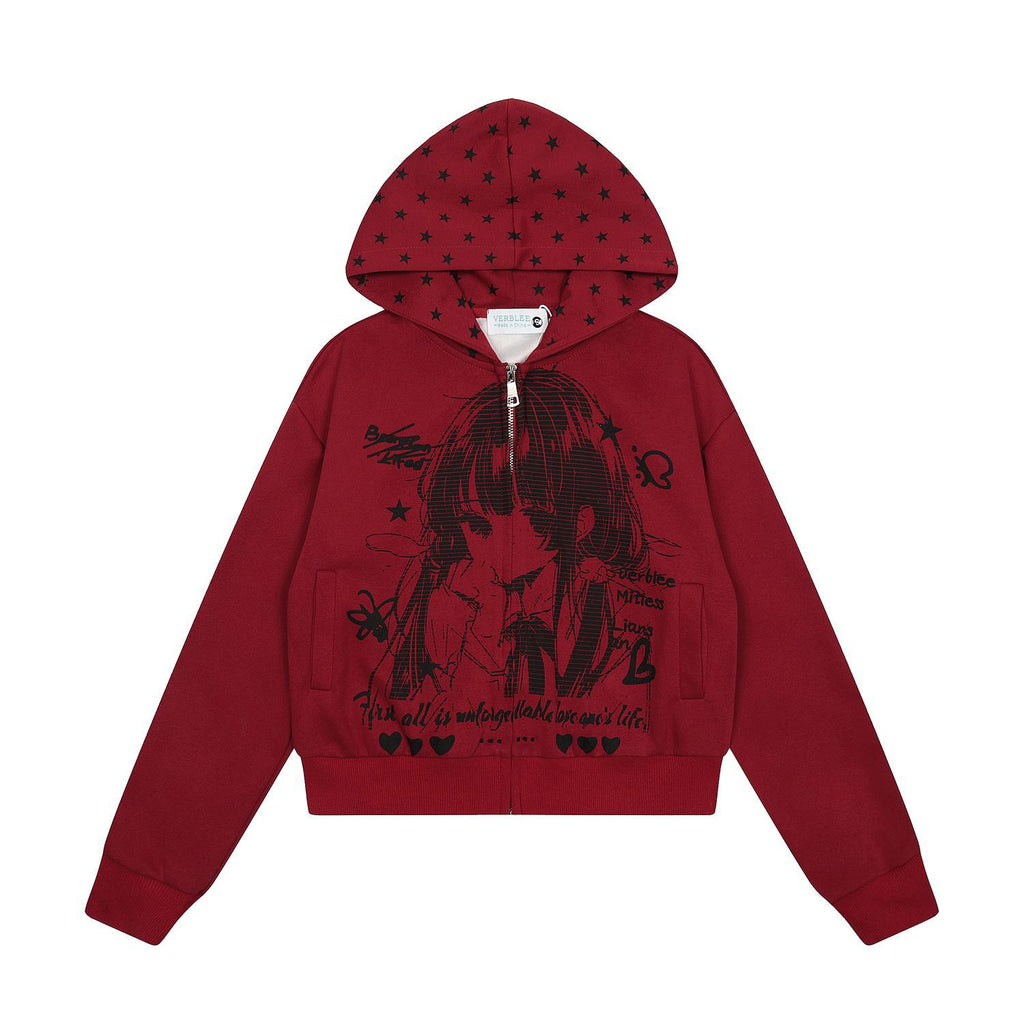 Retro Anime Hoodie Casual Loose Hoodie