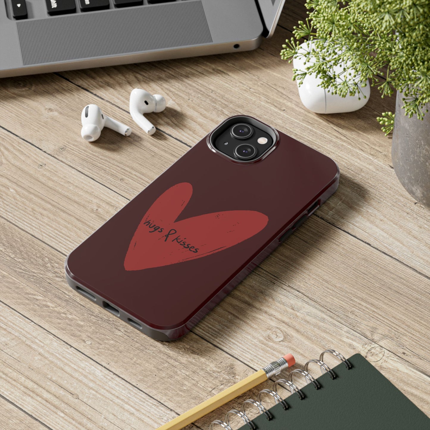 Hugs & Kisses Heart Tough Phone Case