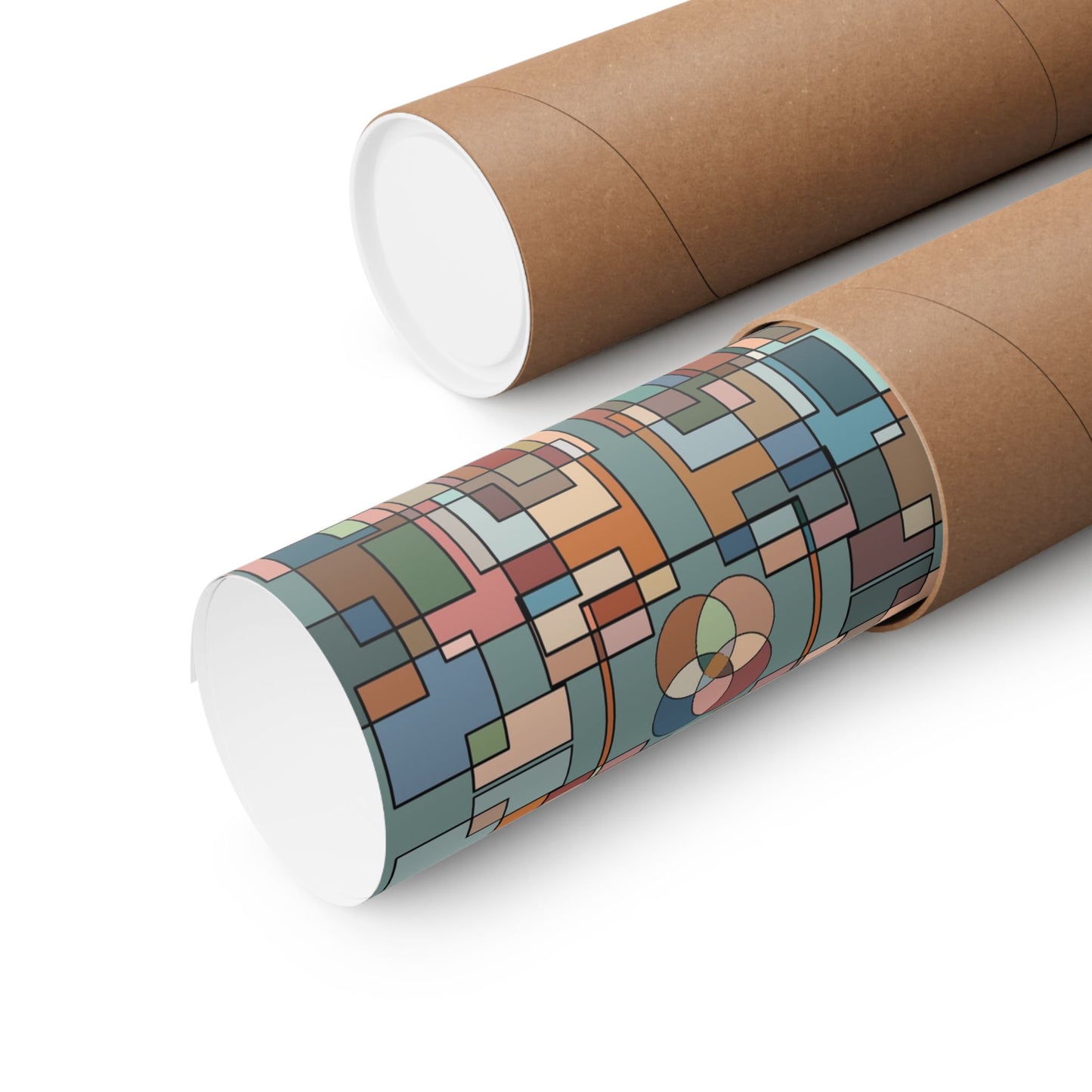 Abstract Geometric Poster — Retro Mid-Century Wall Art