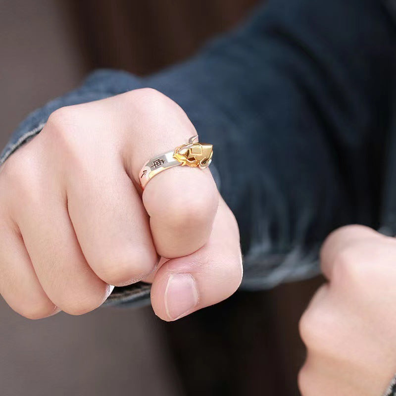 Sweet &amp; Cool Style Digital Monster Ring Dragon Sword Metal Garurumon Anime Ring Couple Matching Rings