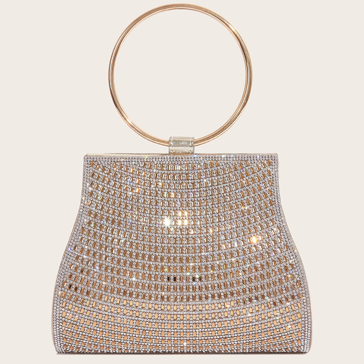 Sac chaîne à boucle magnétique en PU orné de diamants