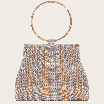 Sac chaîne à boucle magnétique en PU orné de diamants