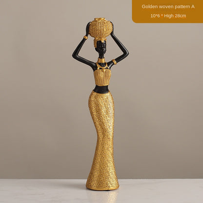 African girls' home resin ornaments and character decorations