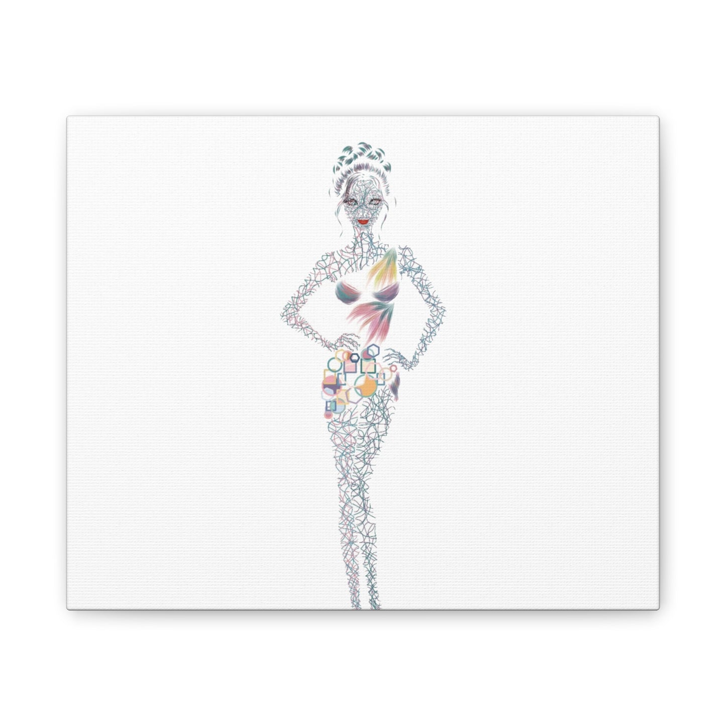 Fashion Illustration Canvas Print — Modern Female Silhouette Artwork