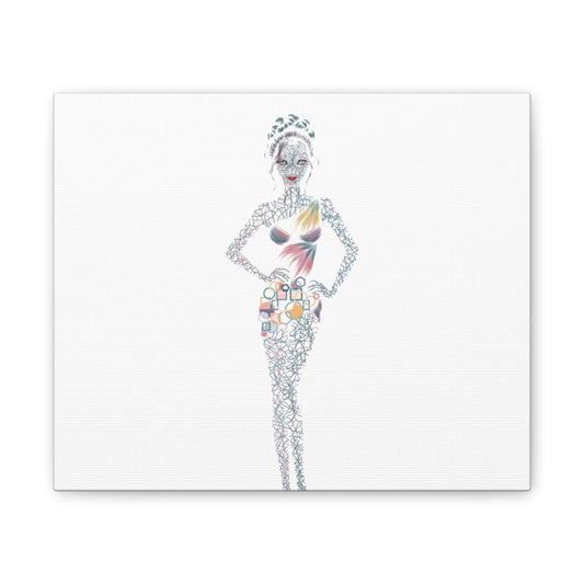 Fashion Illustration Canvas Print — Modern Female Silhouette Artwork