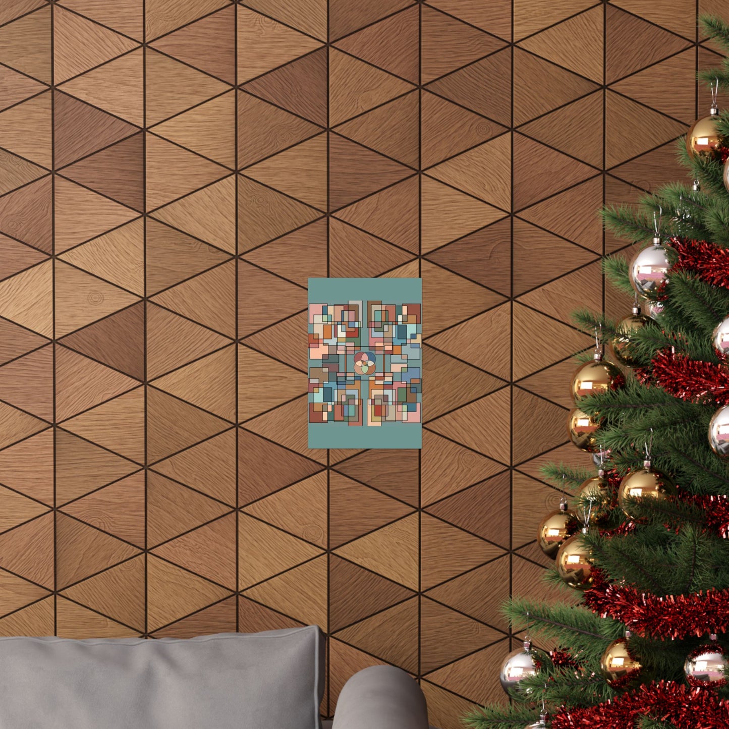 Abstract Geometric Poster — Retro Mid-Century Wall Art