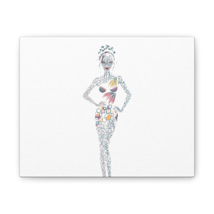 Fashion Illustration Canvas Print — Modern Female Silhouette Artwork