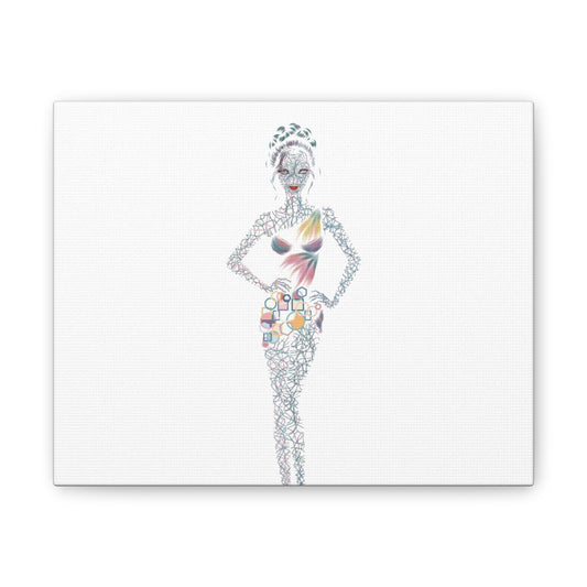 Fashion Illustration Canvas Print — Modern Female Silhouette Artwork