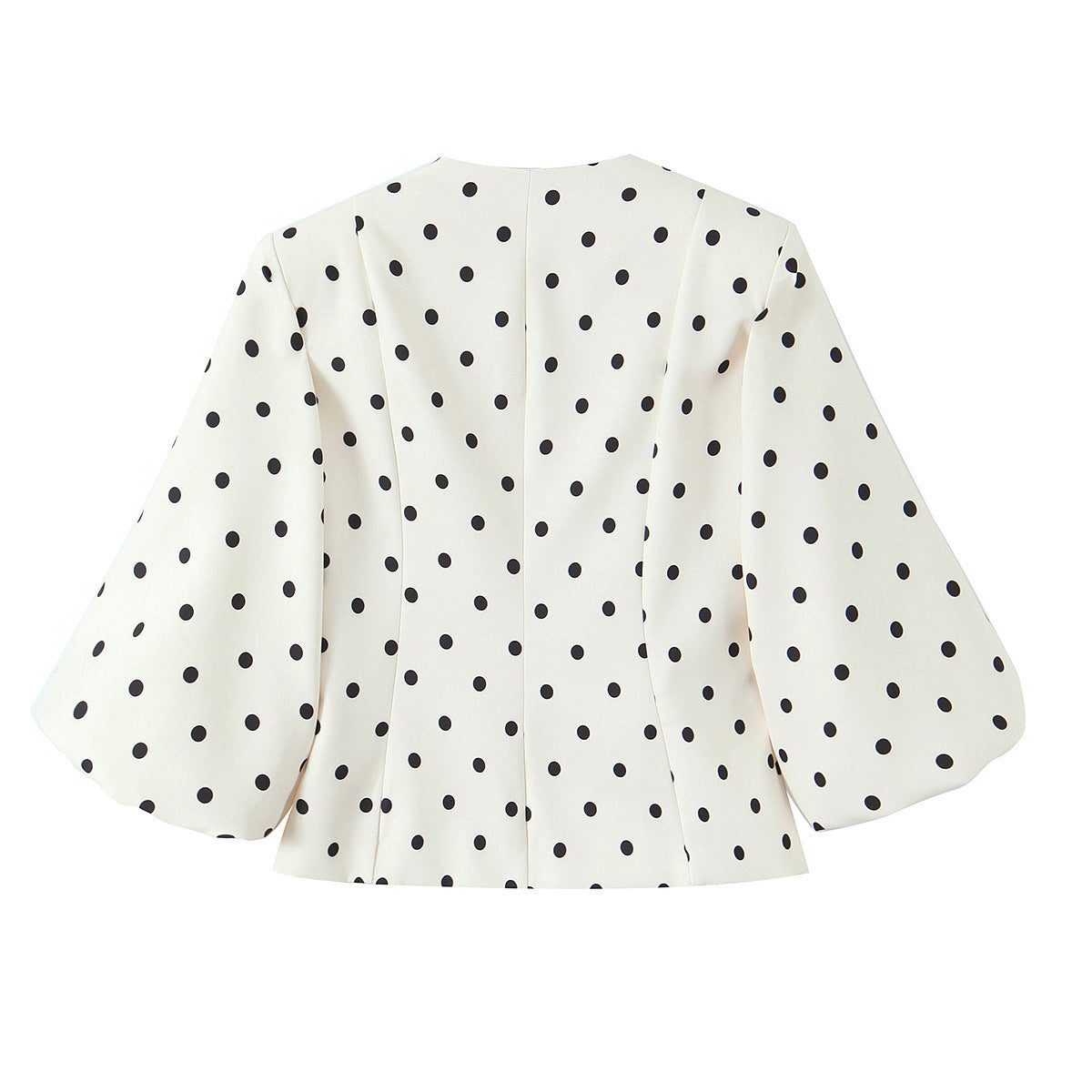 Elegant polka dot shaped button up sleeve suit jacket