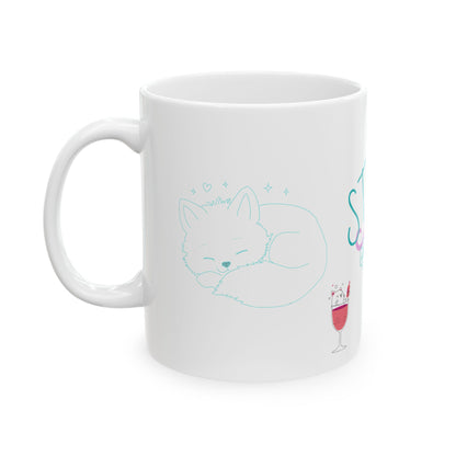 Stay Grounded  Cute Cat Ceramic Mug — Inspirational Coffee Cup with 'Stay Grounded' Design