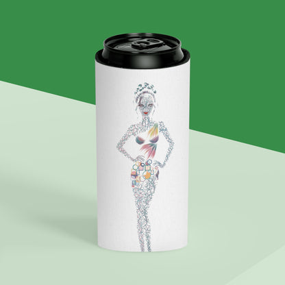 Tropical Fashion Illustration Can Cooler