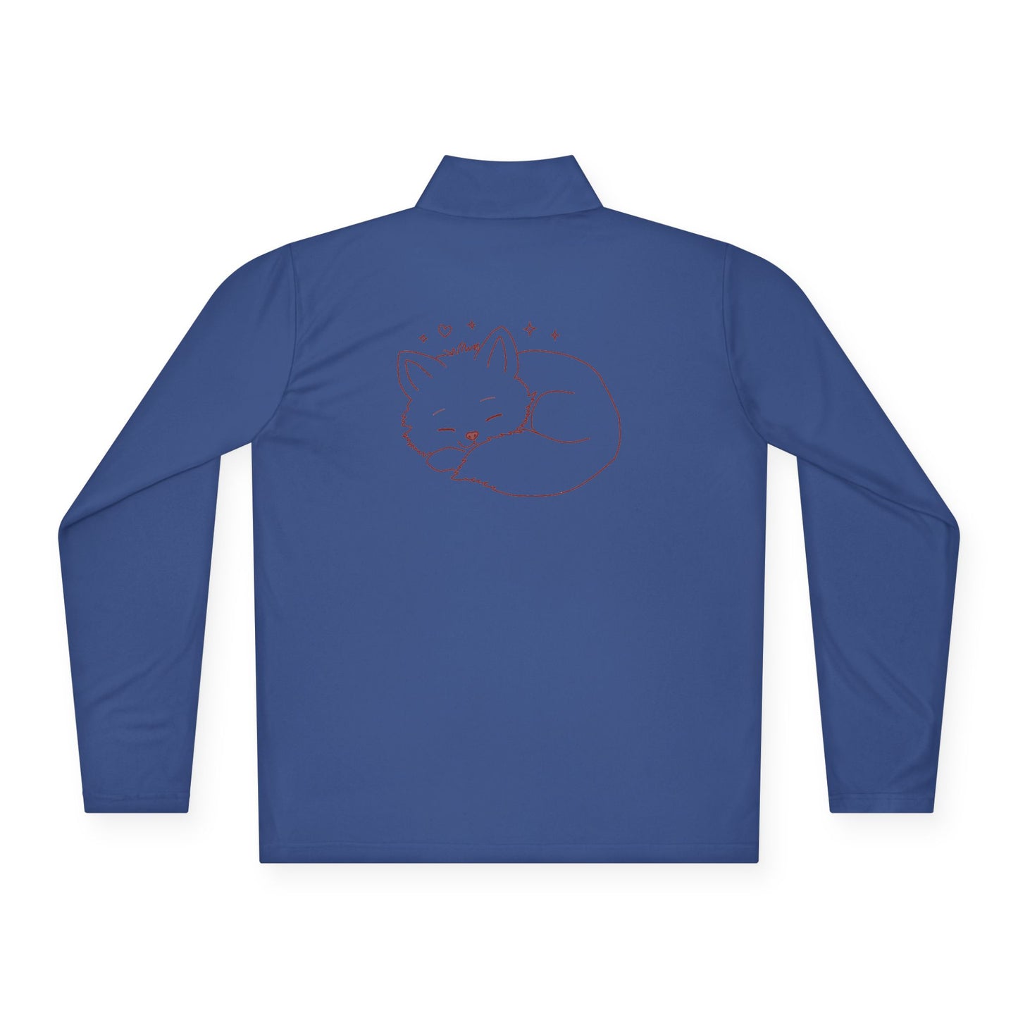 Quarter-Zip Pullover — 'Stay Cozy' Embroidered Chest & Sleeping Fox Back