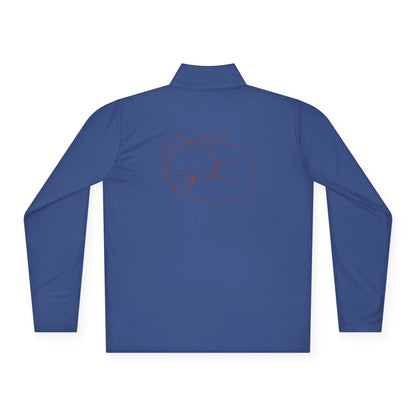 Quarter-Zip Pullover — 'Stay Cozy' Embroidered Chest & Sleeping Fox Back