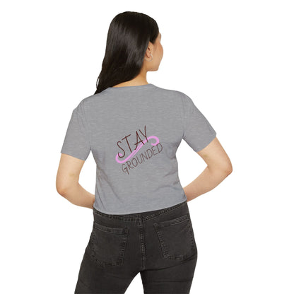 Cute Cat Crop Top — Pink Minimal Swirl Back Graphic