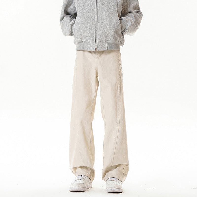 Vintage Asymmetric Flared Denim Pants for Men