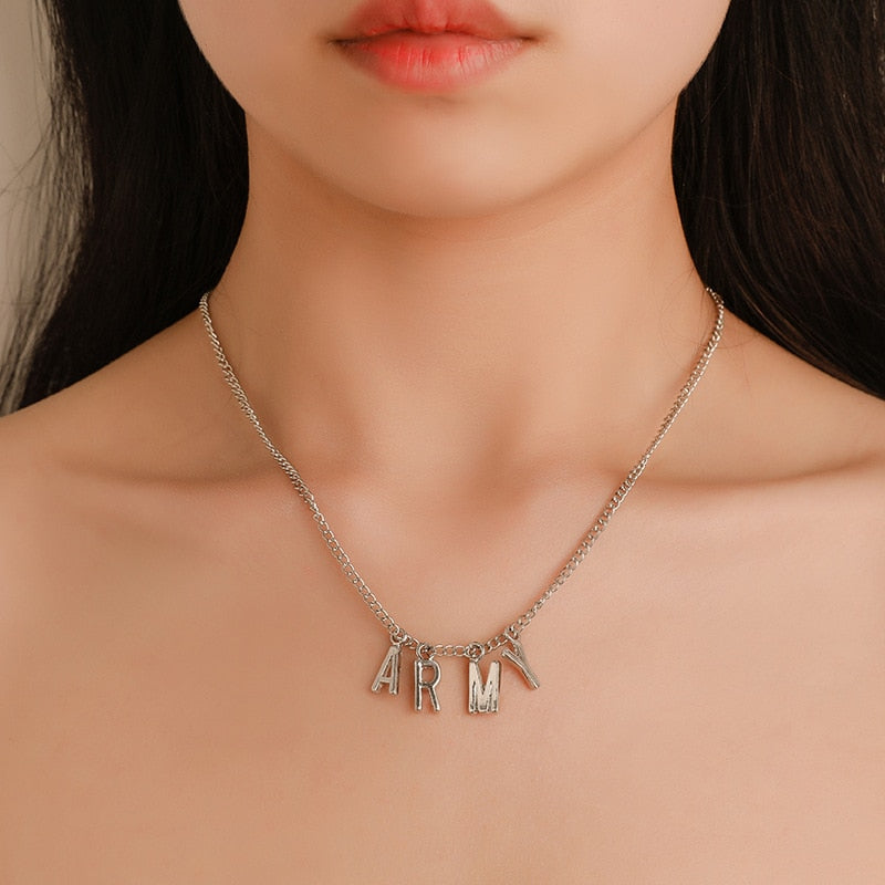 BTS Personal Necklace Park Jimin ARMY Alphabet Necklace