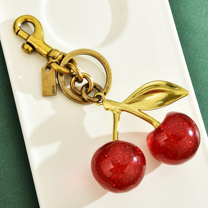 Accessoire de sac pendentif porte-clés cerise breloque exquise