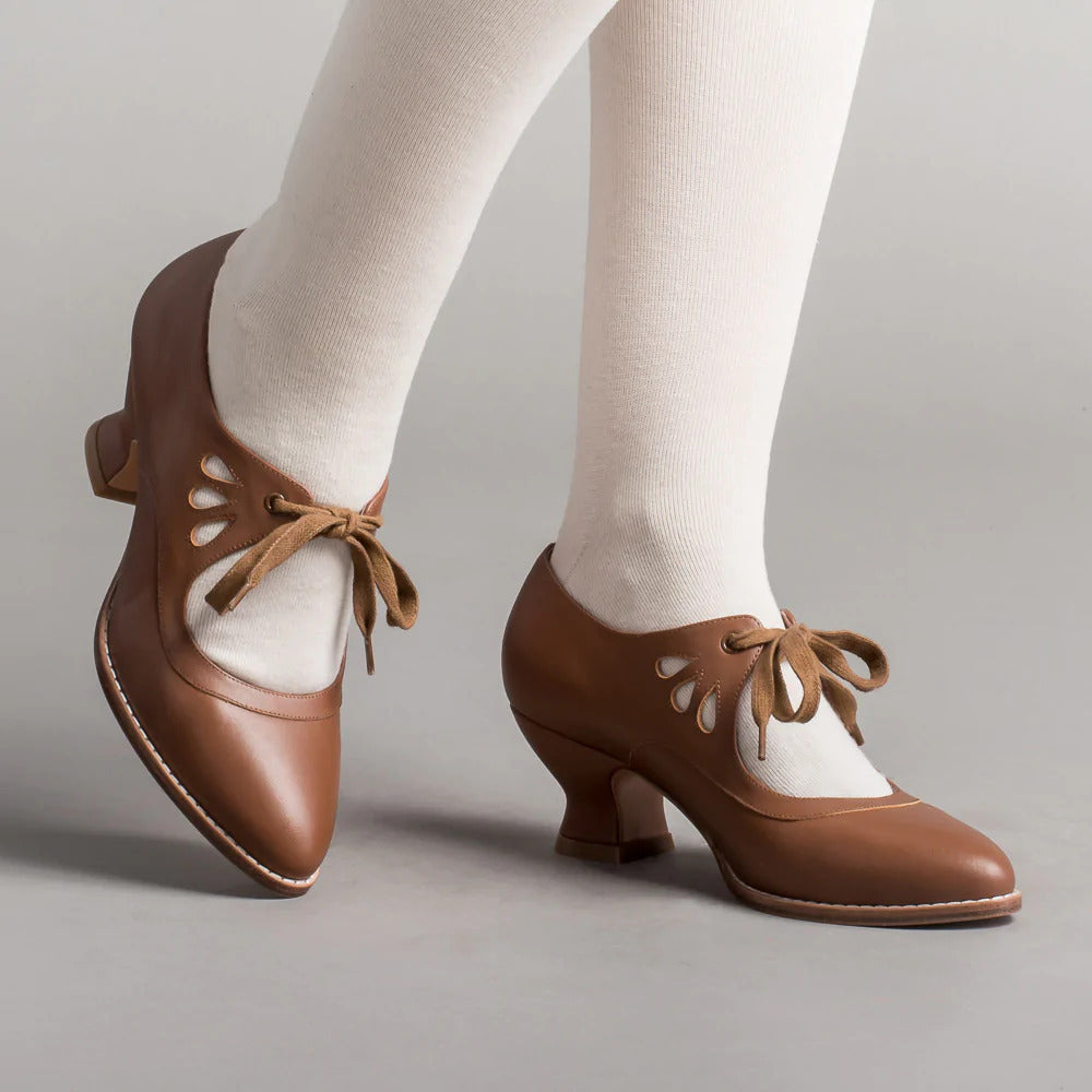 Chaussures décontractées pour femmes à talons hauts, évidées, à lacets, grandes tailles