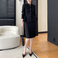 Spring New Black Blazer for Women, Multi-Season Stylish Lightweight Luxury Fitted Slimming Top