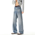 Jean droit délavé pour homme style urbain