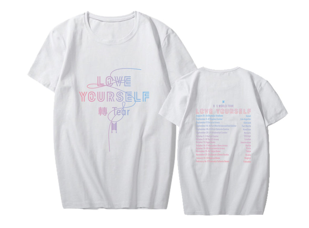 BTS LOVE YOURSELF tour around the support clothes with the same short-sleeved T-shirt