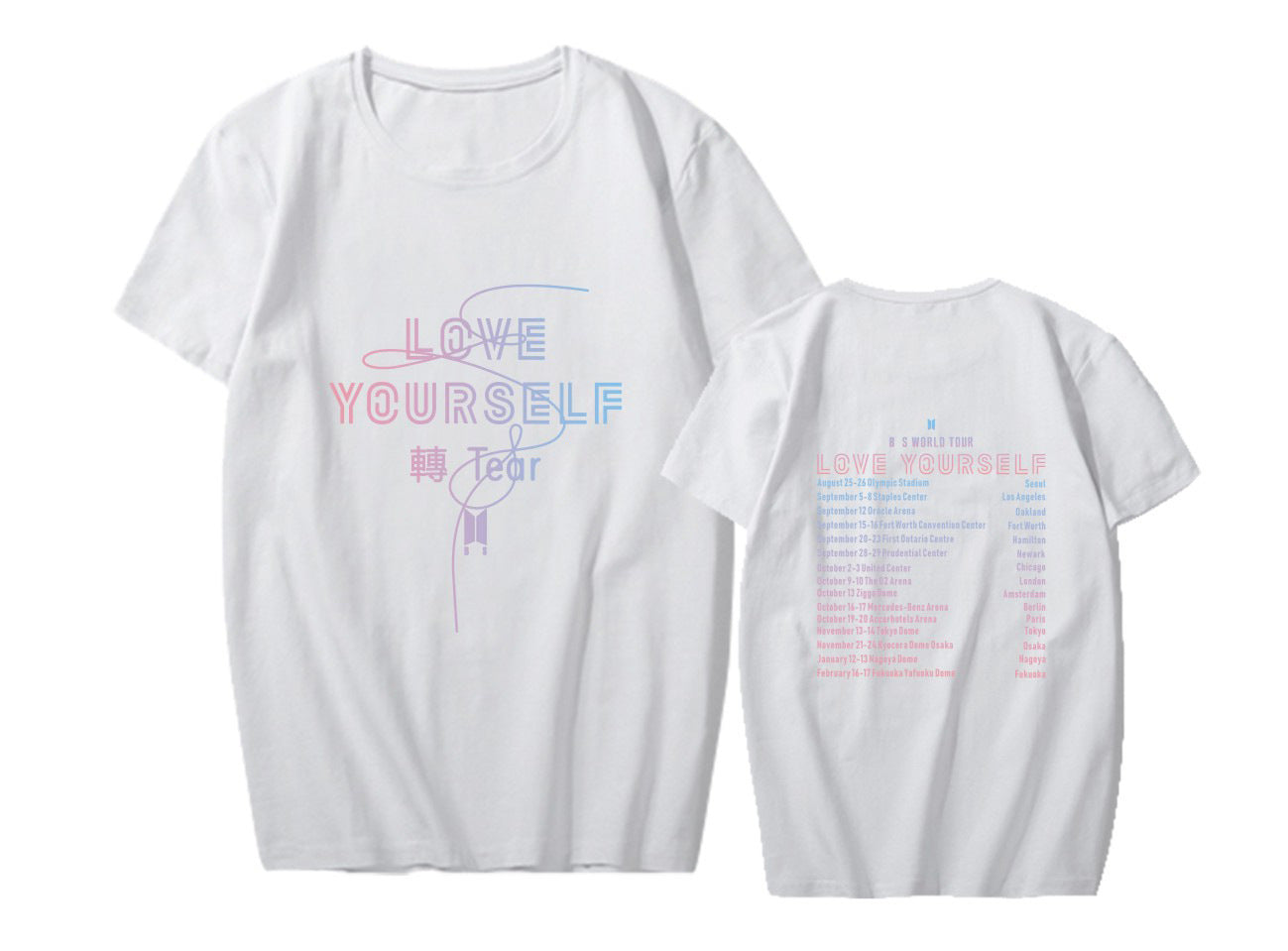 BTS LOVE YOURSELF tour around the support clothes with the same short-sleeved T-shirt